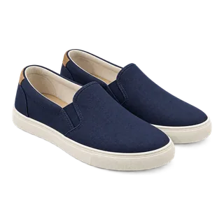 Navy slip-on shoes