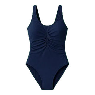 A navy one-piece swimsuit